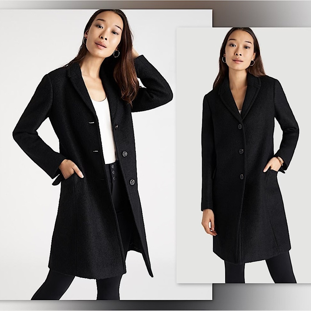♣️Ann Taylor Wool Chesterfield Coat in Black, M, NWOT✨